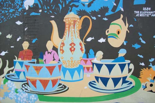 History of Coney Island and Brooklyn Aquarium - mural wall